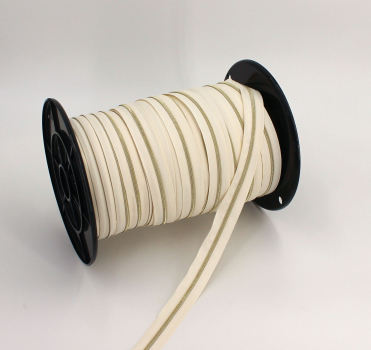 Preview: Endlosreißverschluss metallisiert schmal naturweiß/eisgold (1m)